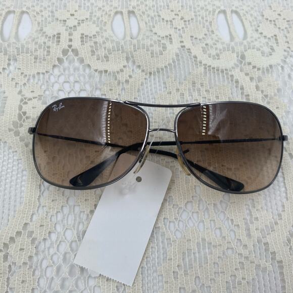 New Ray Ban Aviator Sunglasses Matte Transparent Clear Gradient Mirror Unisex - Picture 2 of 10